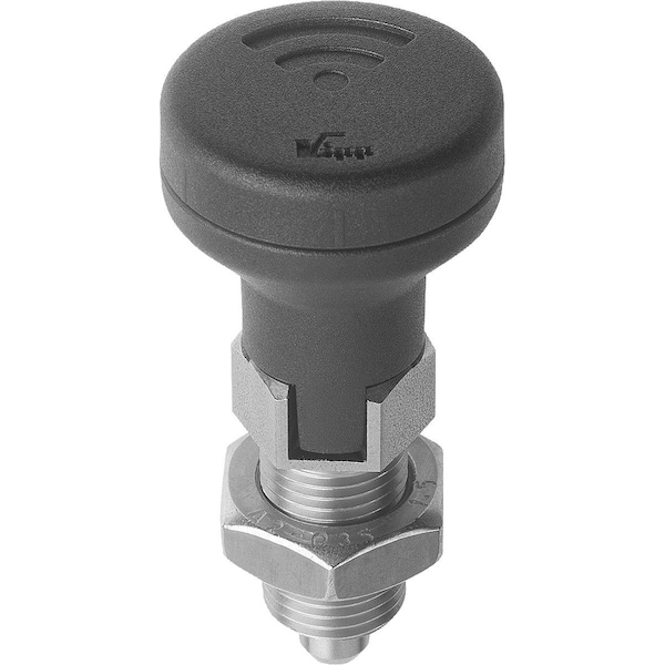 Indexing Plunger W Sensor, Size:4, M20X1, 5, D=10, Form:D W.Locking Slot W.Locknut, Stainless Not